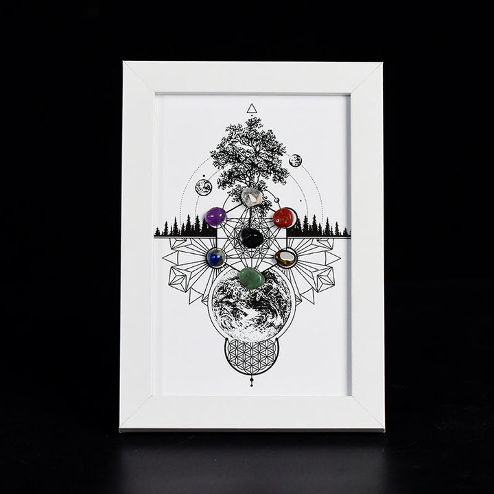 Marco de fotos con diseño de árbol de la vida y chakras de Olivenorma