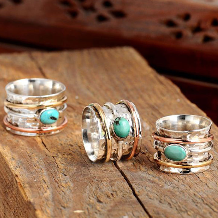 Anillo de la suerte con piedra lunar de Olivenorma