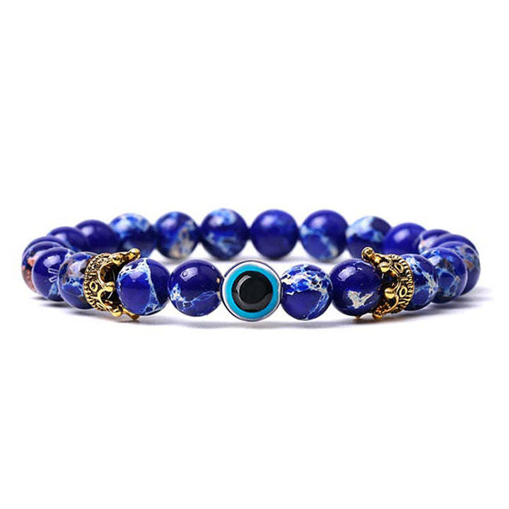 Pulsera de piedra natural con protección contra el mal de ojo