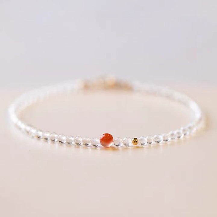 Pulsera de piedras preciosas de cristal transparente Gathering Fortune