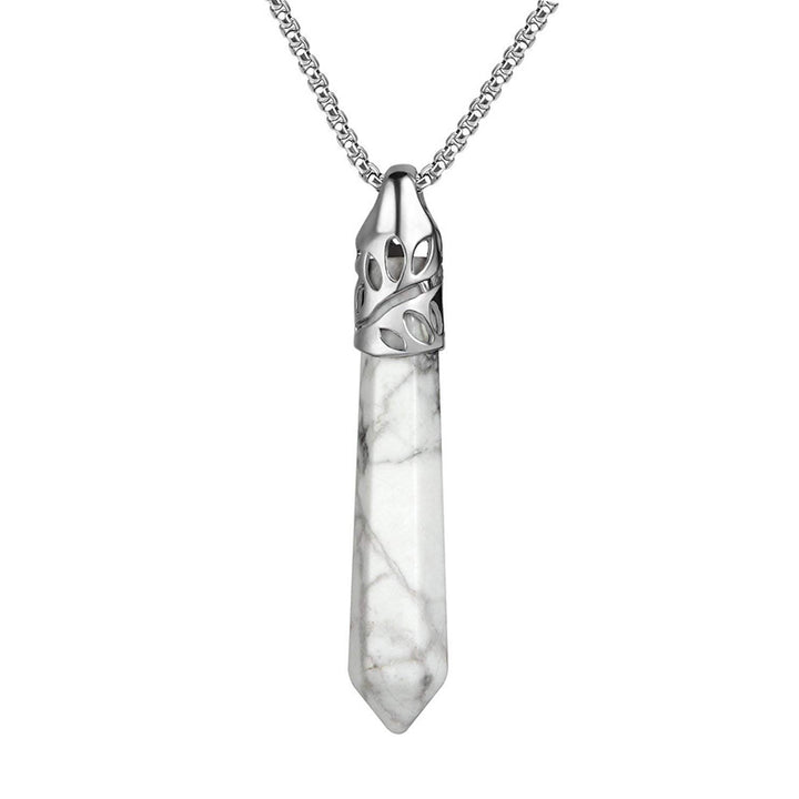 Collar de piedras preciosas protectoras con forma de bala de cristal
