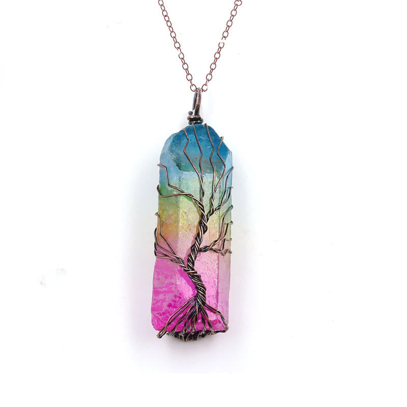 Olivenorma"Energía vital" - Collar de cristal del árbol de la vida