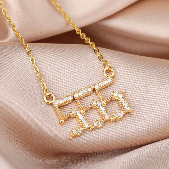 Collar con número de ángel y circonita de Olivenorma