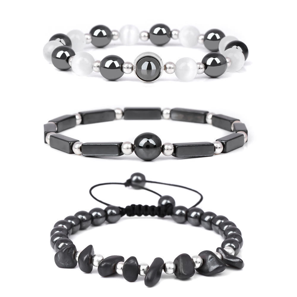 Juego de 3 pulseras de cristal natural "Healing Wishes" de Olivenorma 