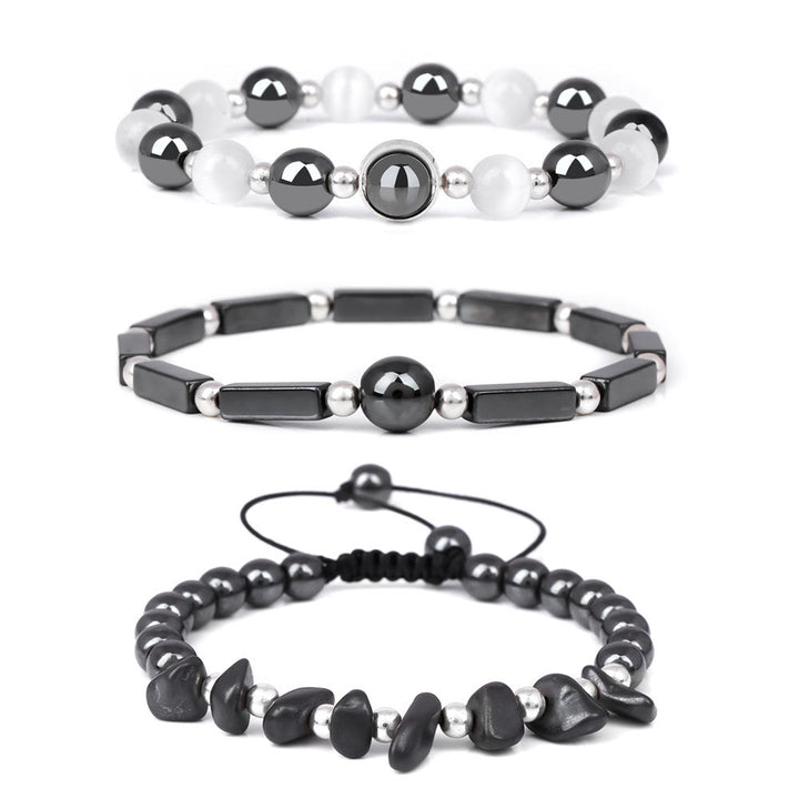 Juego de 3 pulseras de cristal natural "Healing Wishes" de Olivenorma 