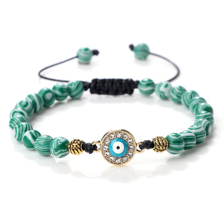 Pulsera de cuentas de circonita de piedra natural de 6 mm de Olivenorma 