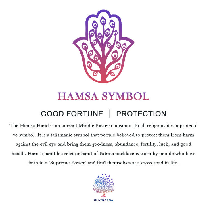 Pulsera con colgante de Hamsa y cuentas de piedra natural hecha a mano de Olivenorma