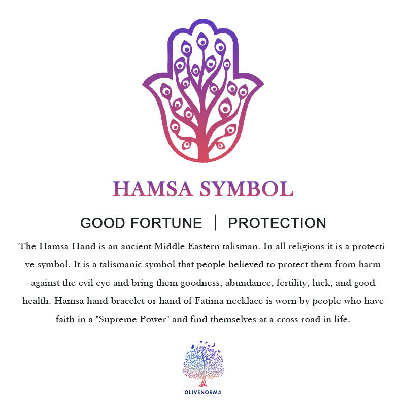 Collar de hamsa curativo con citrino natural de Olivenorma