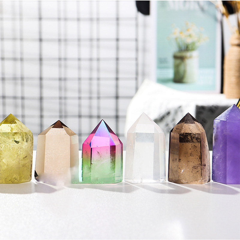Lámpara decorativa de cristal curativo con cristales naturales de Olivenorma