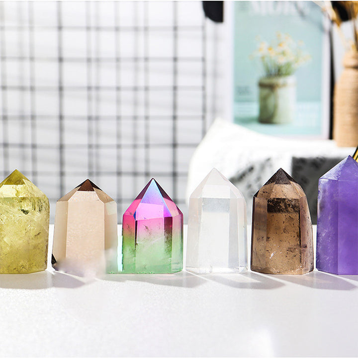 Lámpara decorativa de cristal curativo con cristales naturales de Olivenorma