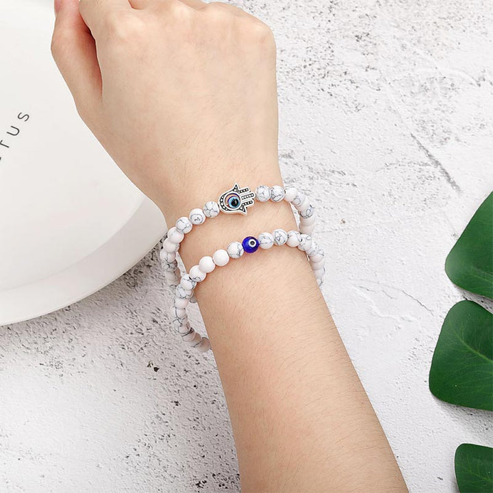 Pulsera de protección con ojo turco y hamsa de Olivenorma 
