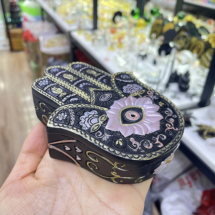 Adorno decorativo para caja de Hamsa con ojo malvado pintado a mano de Olivenorma