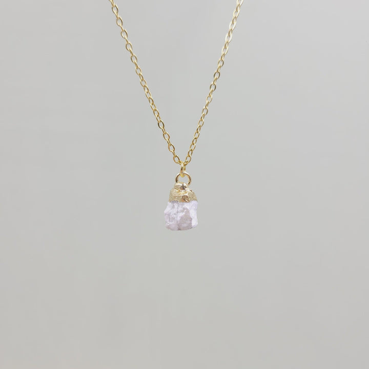Collar de gemas de piedra cruda de cristal irregular de Olivenorma