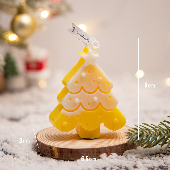 Vela perfumada con forma de hombrecito de jengibre y copos de nieve con atmósfera navideña de Olivenorma 