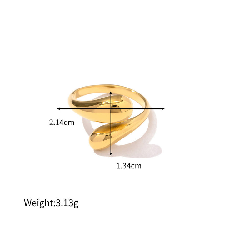 Anillo irregular ajustable de malaquita natural de Olivenorma