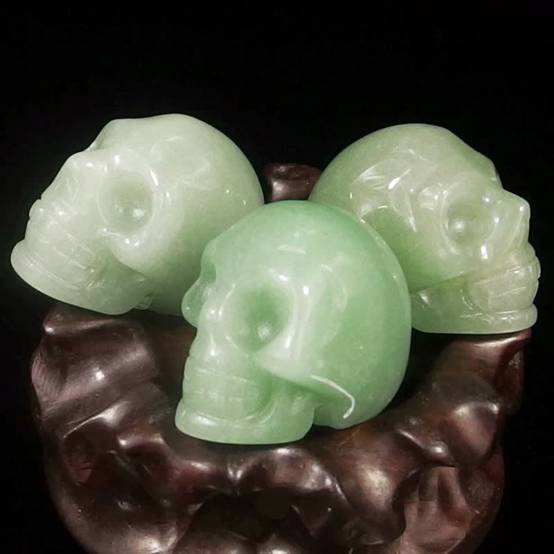 Decoración de calavera de cristal de aventurina verde de Olivenorma