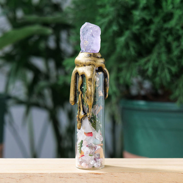 Botella energética de piedra cruda de cristal natural "Deseo de bruja" de Olivenorma 