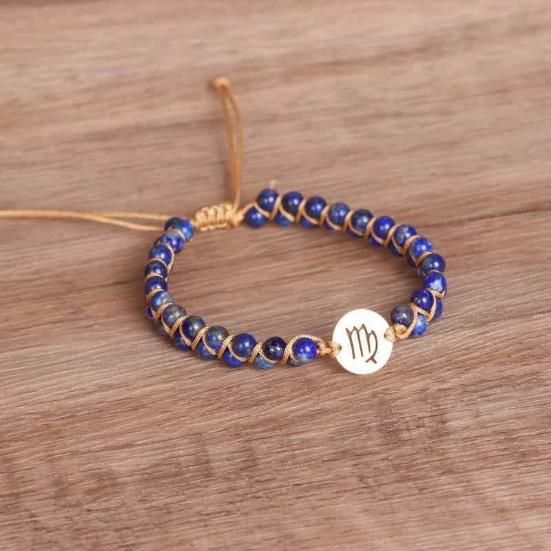 Pulsera envolvente de equilibrio curativo con cristales del zodíaco de Olivenorma 