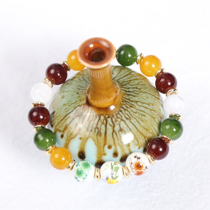 Conjunto de pulseras de cristal con forma de árbol de la vida hechas a mano de Olivenorma Boho 