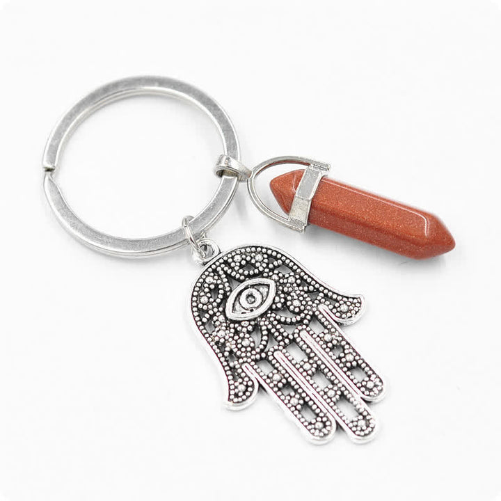 Llavero de cristal con la mano de Fátima inspiradora de Olivenorma