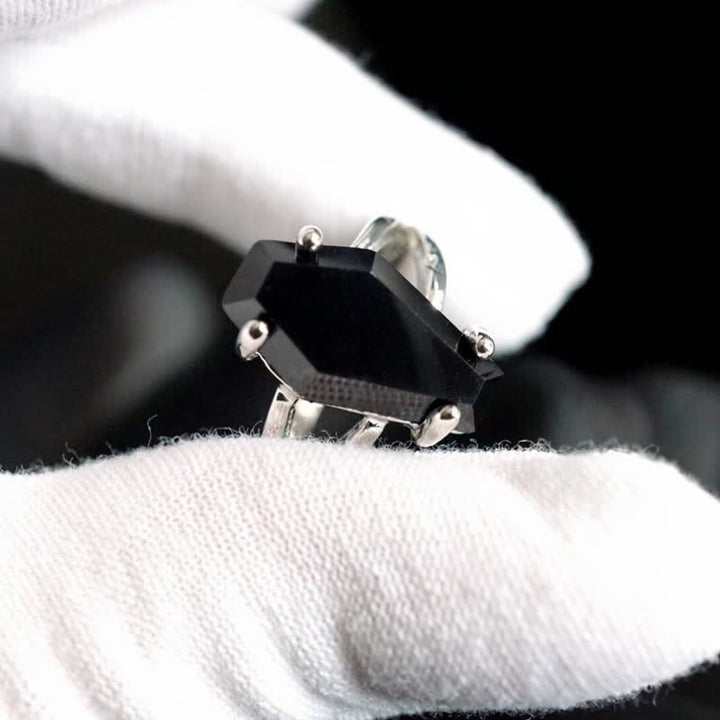 Anillo de ataúd de ónix negro de Olivenorma