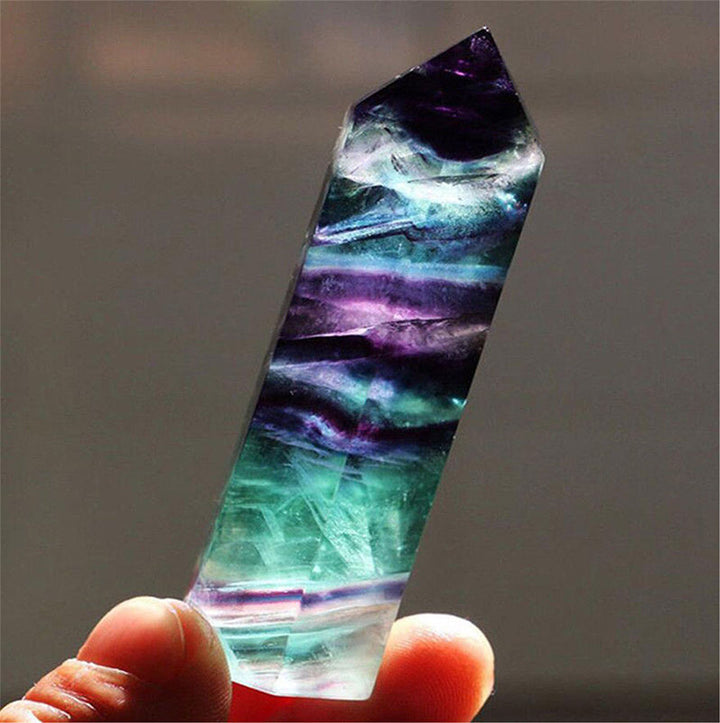 Varitas de cristal Reki de corteza natural de fluorita