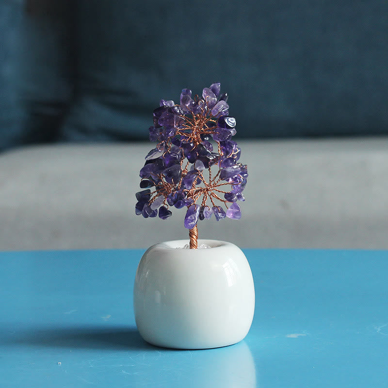 Árbol de Feng Shui con piedras preciosas de múltiples cristales de Olivenorma 