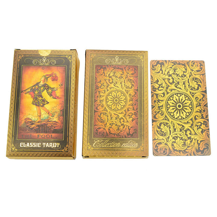 Carta del tarot delicada con lámina dorada de Olivenorma