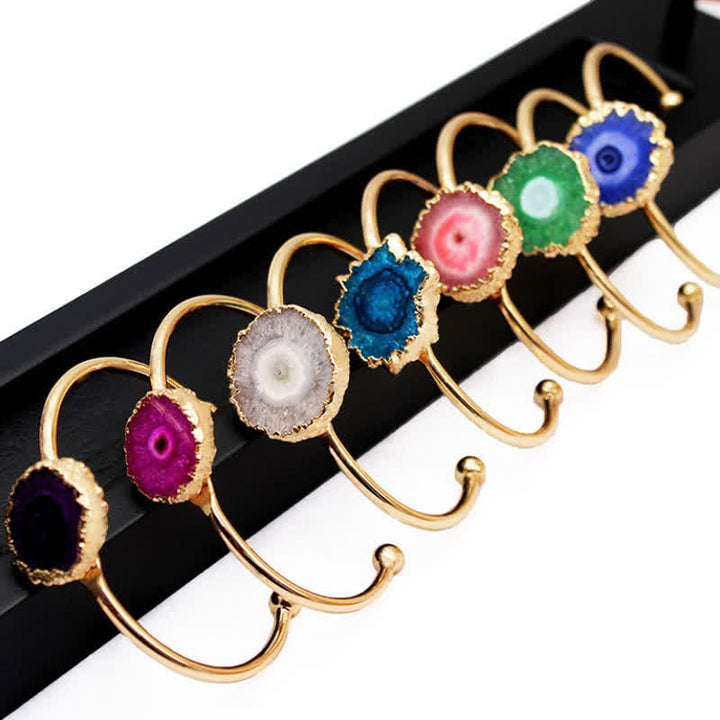 Pulsera de piedras preciosas naturales con forma de girasol irregular