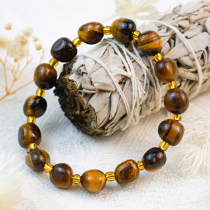 Pulsera de grava de cristal irregular hecha a mano de Olivenorma