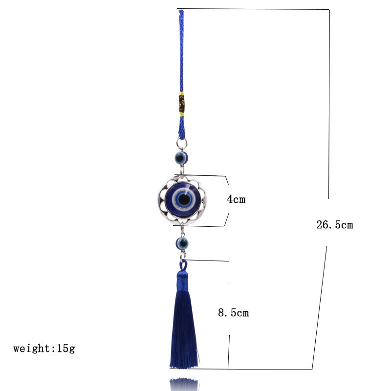 Adorno para coche con borlas de ojo malvado azul de Olivenorma 