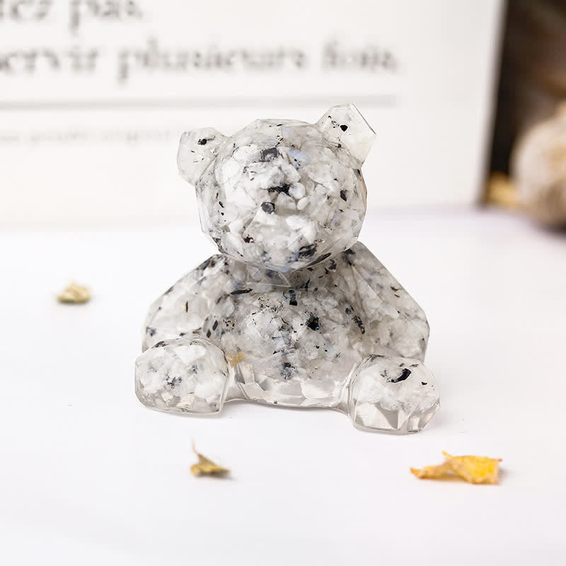 Espejo de Olivenorma con oso sentado y piedras preciosas decorativas