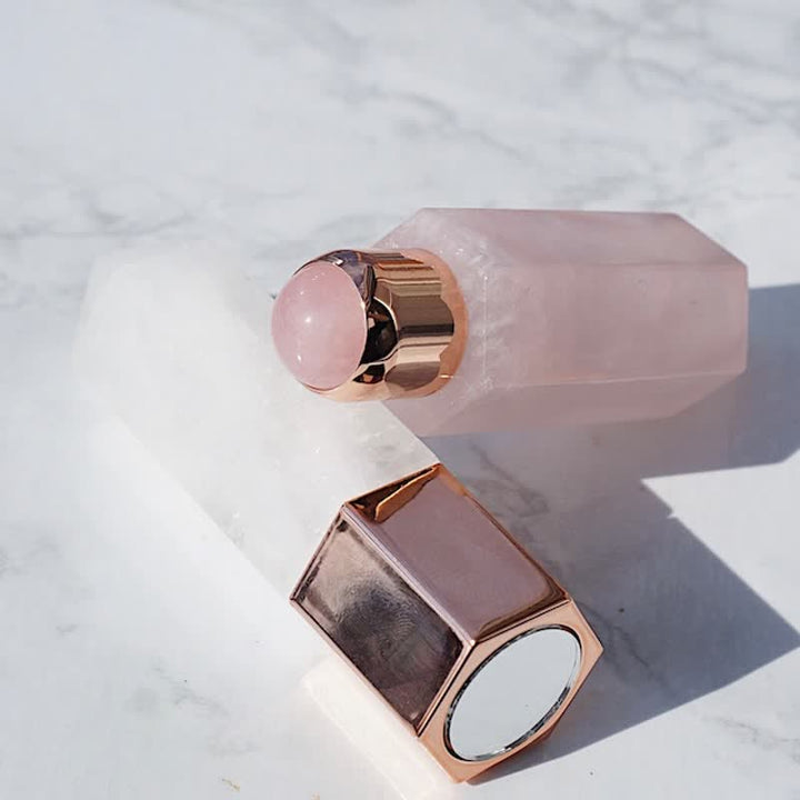 Varitas de cristal con aceite esencial energético de cuarzo rosa de olivenorma