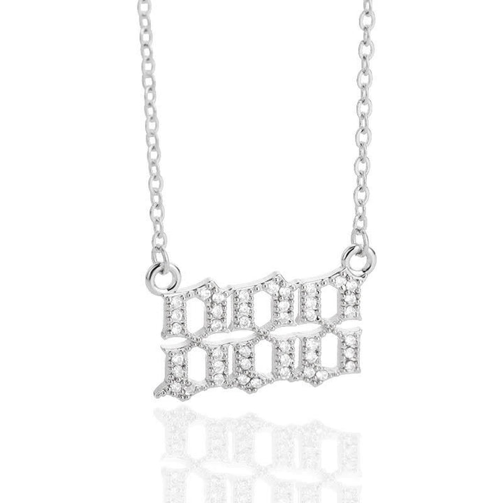 Collar con número de ángel y circonita de Olivenorma
