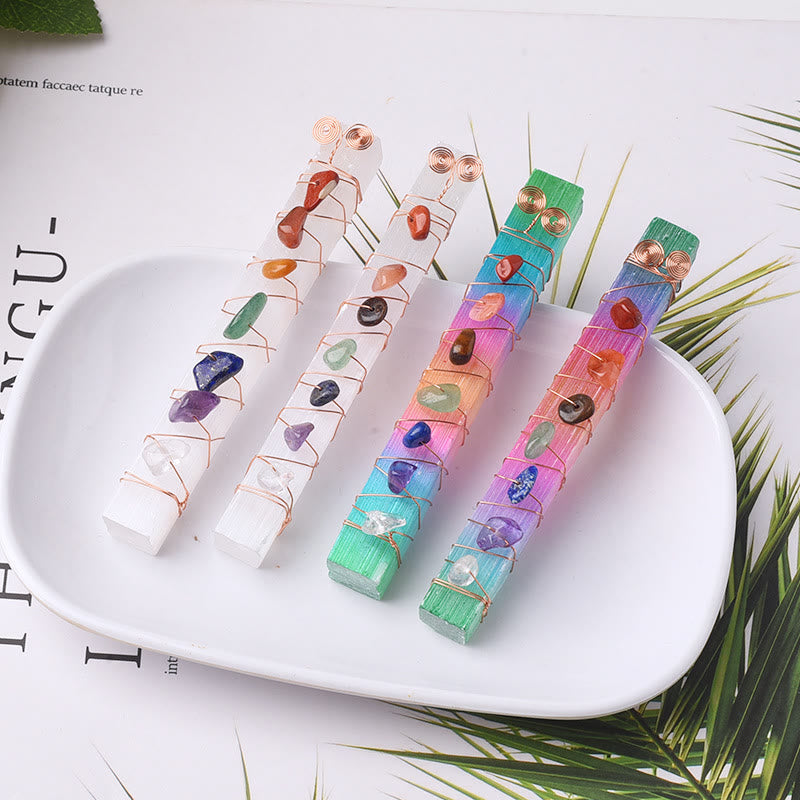 Varitas de cristal de yeso marroquíes para chakras de Olivenorma