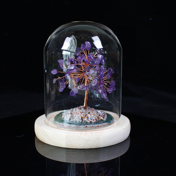 Árbol de flores de piedra triturada de cristal natural de Olivenorma, decoración de vidrio