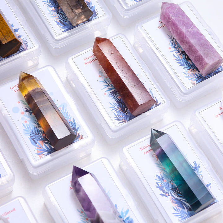 Juego de adornos de doce constelaciones con varitas de cristal natural de Olivenorma