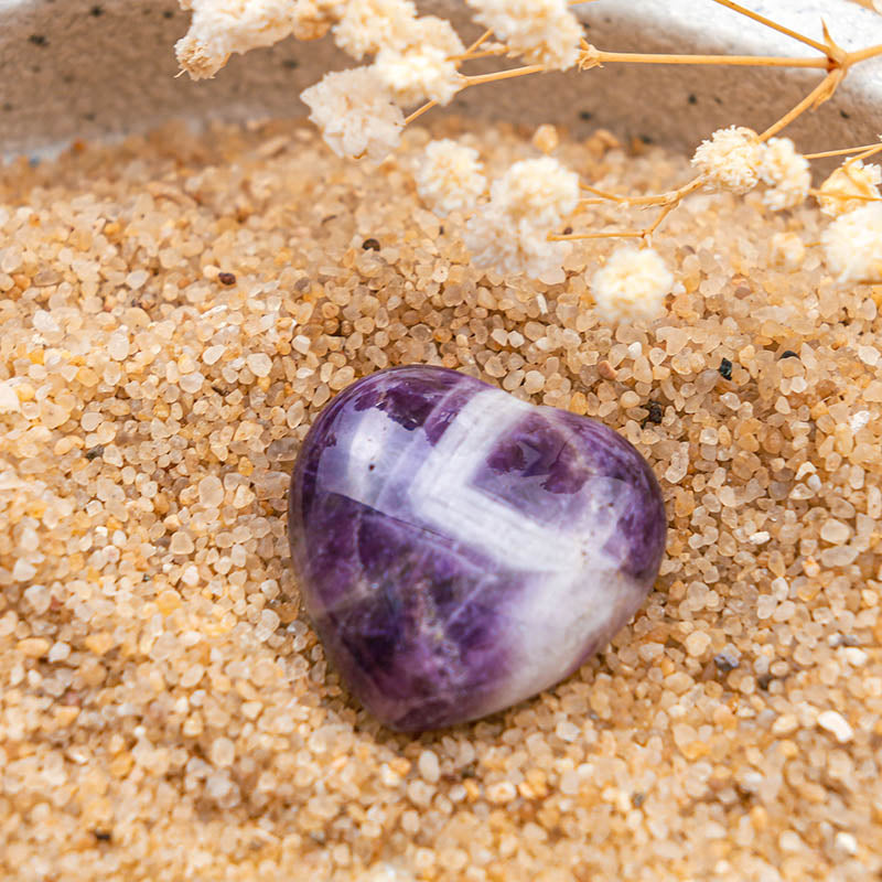 Corazón de cristal protector de amatista de Olivenorma