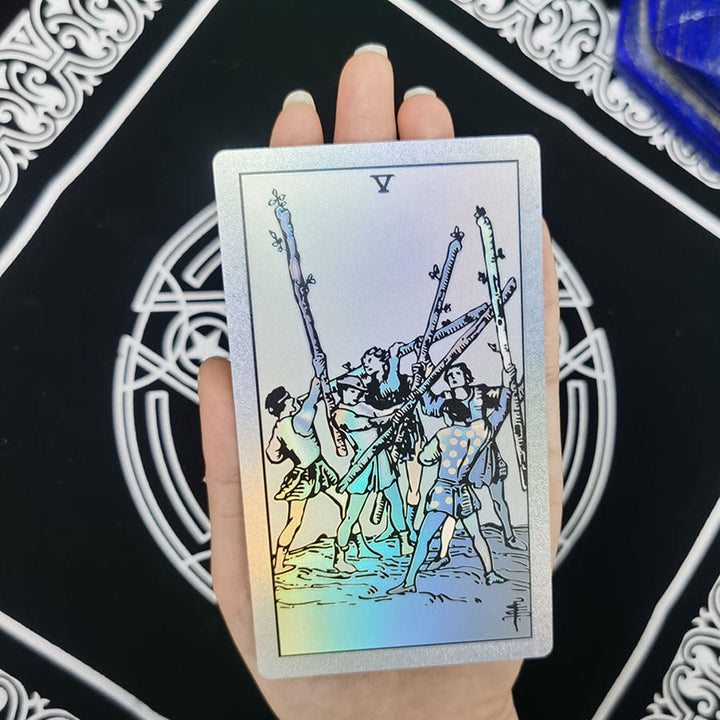 Baraja de tarot con láser brillante y lámina dorada bronceadora de Olivenorma