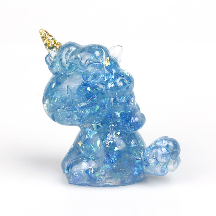 Decoración con piedras preciosas de unicornio de cristal de Olivenorma