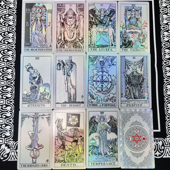 Baraja de tarot con láser brillante y lámina dorada bronceadora de Olivenorma
