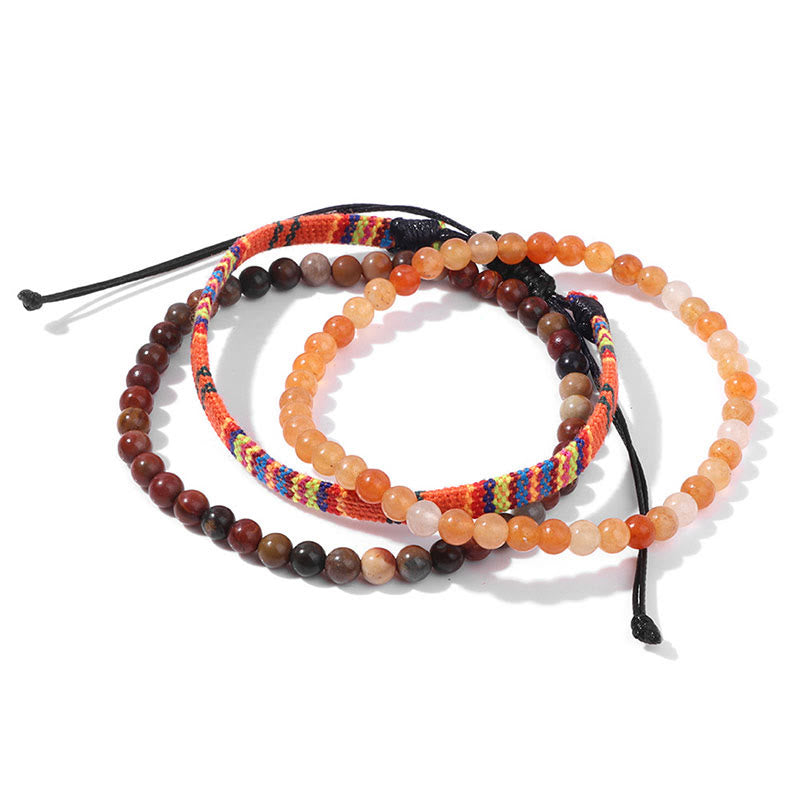 Conjunto de pulseras de cristal turquesa de Bohemia África de Olivenorma