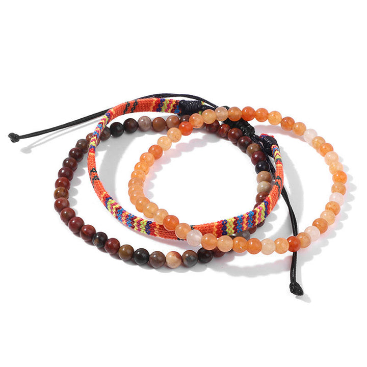 Conjunto de pulseras de cristal turquesa de Bohemia África de Olivenorma