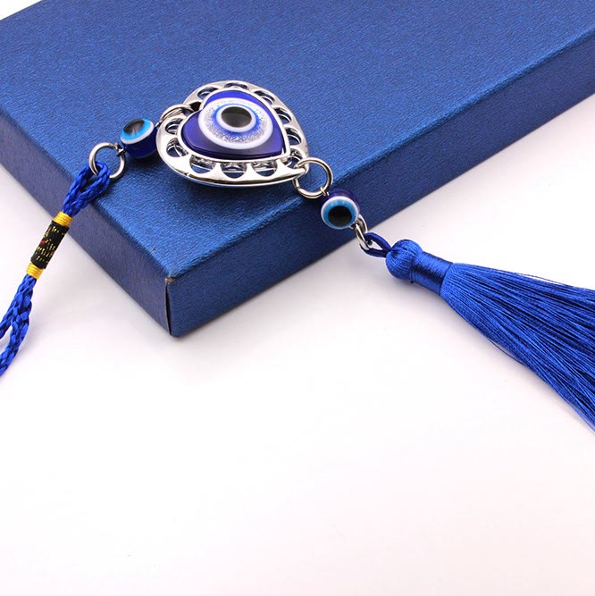 Adorno para coche con borlas de ojo malvado azul de Olivenorma 