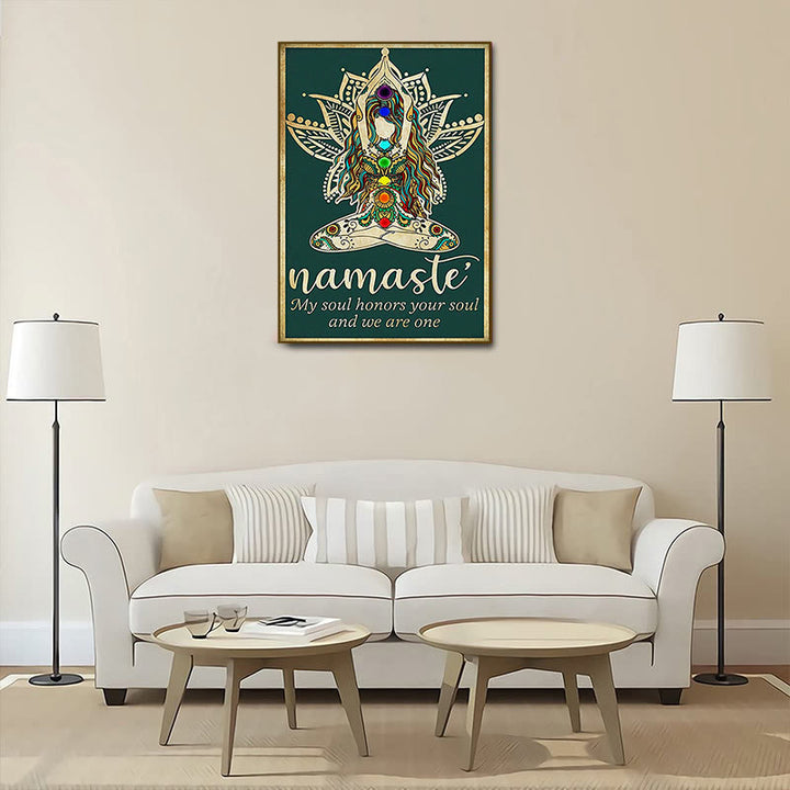 Símbolo de loto de yoga chakra Olivenorma Póster