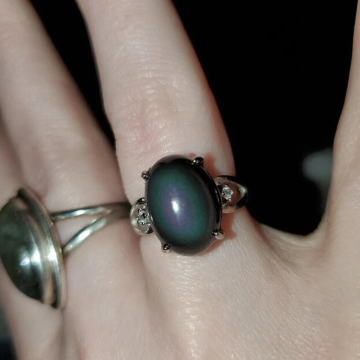 Anillo de obsidiana natural "Protección espiritual" de Olivenorma