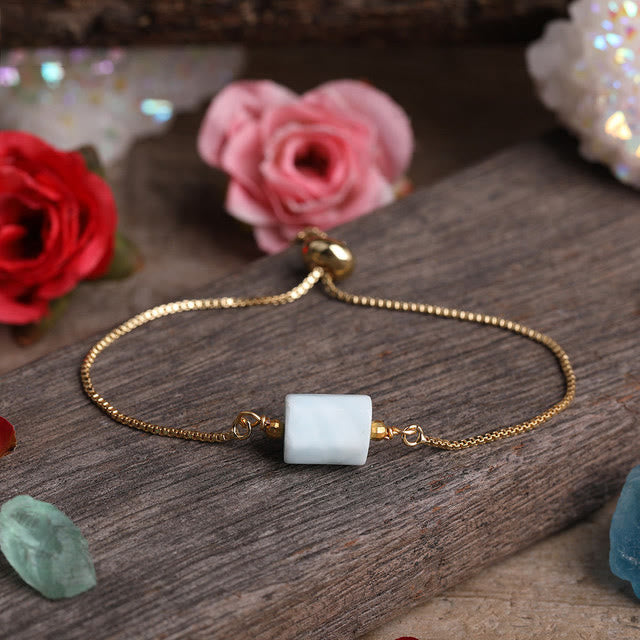 Pulsera de cadena de metal con piedras prismáticas de cristal natural de Olivenorma