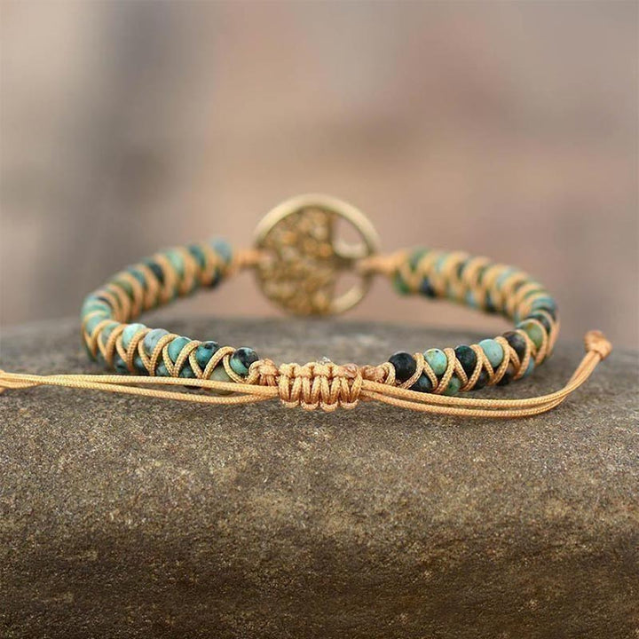 Pulsera de árbol de la vida en turquesa.