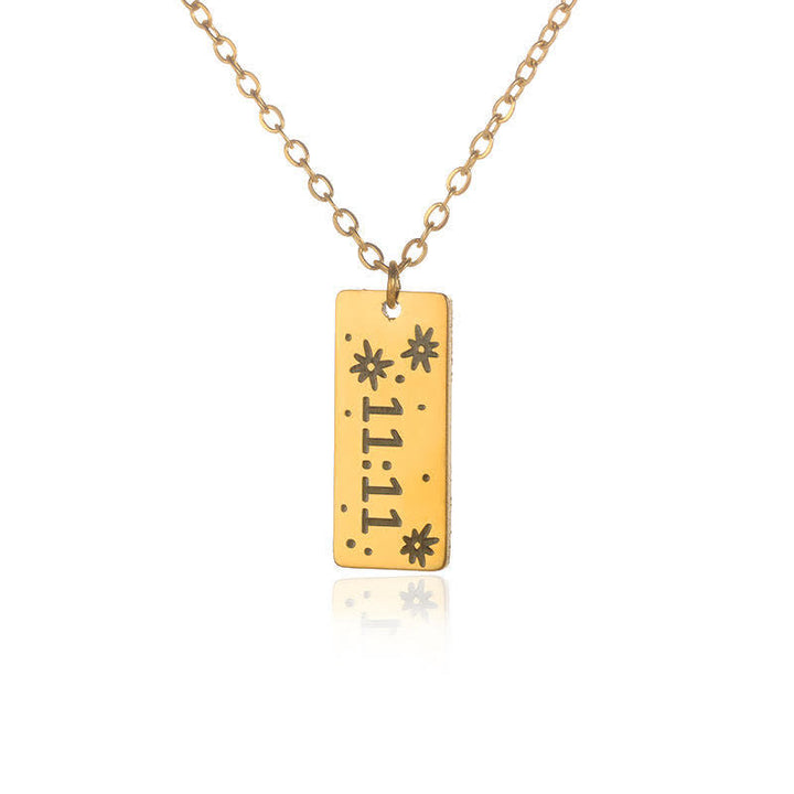 Collar de la suerte con el número angelical 11:11 de Olivenorma