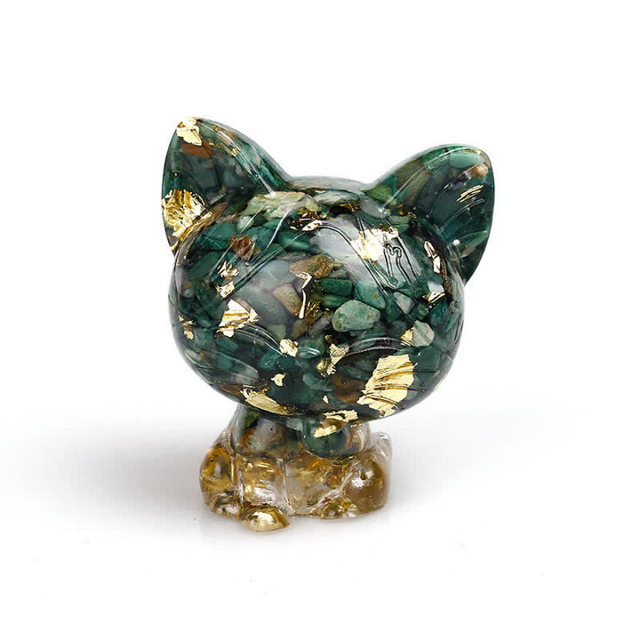 Adorno con piedras preciosas de gato de cristal natural de Olivenorma